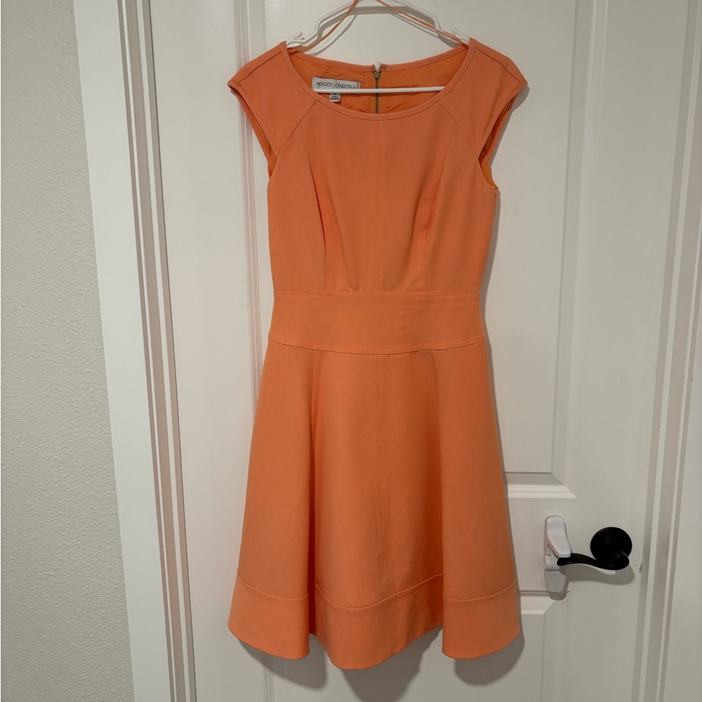 Maggy London Vibrant Orange Midi Dress
